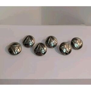 Vintage WW1 WW2 Waterbury Military Civil Air Patrol Button‎ Set 6 Nickel Plate